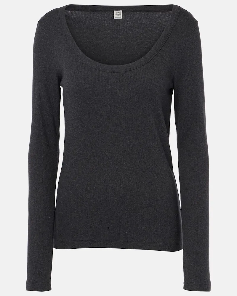 Totême Top aus Jersey Grau