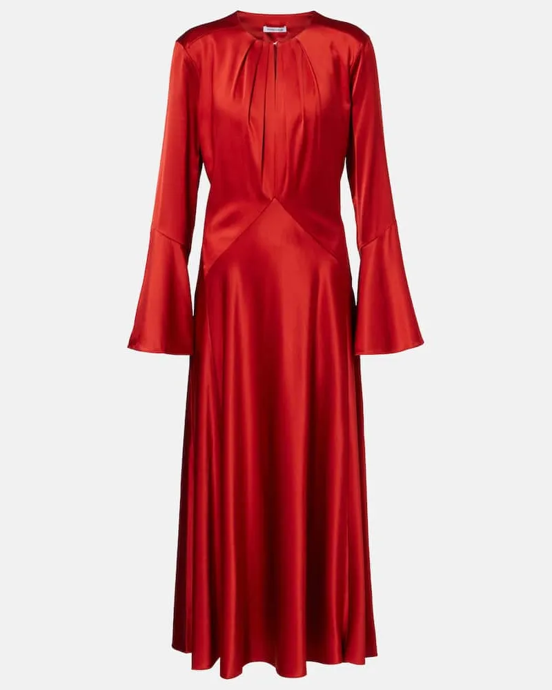 Veronica Beard Midikleid Ezri aus Satin Rot