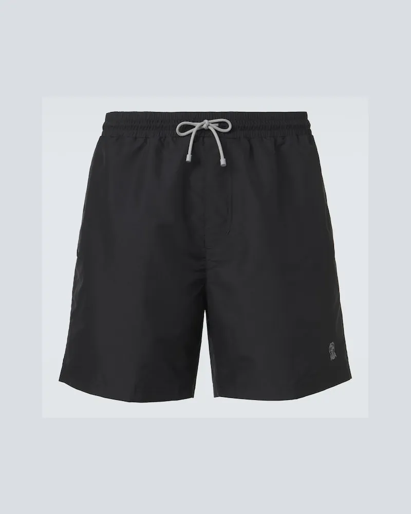 Brunello Cucinelli Badeshorts Schwarz