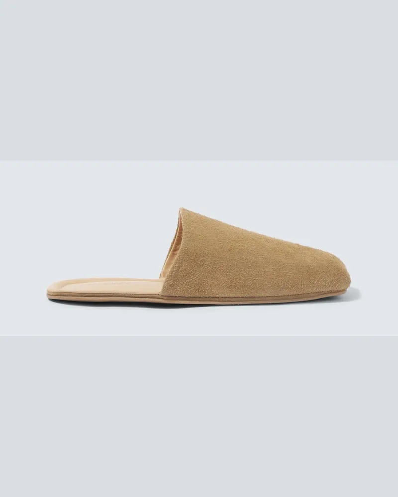 Our Legacy Slippers Cigarr aus Veloursleder Beige