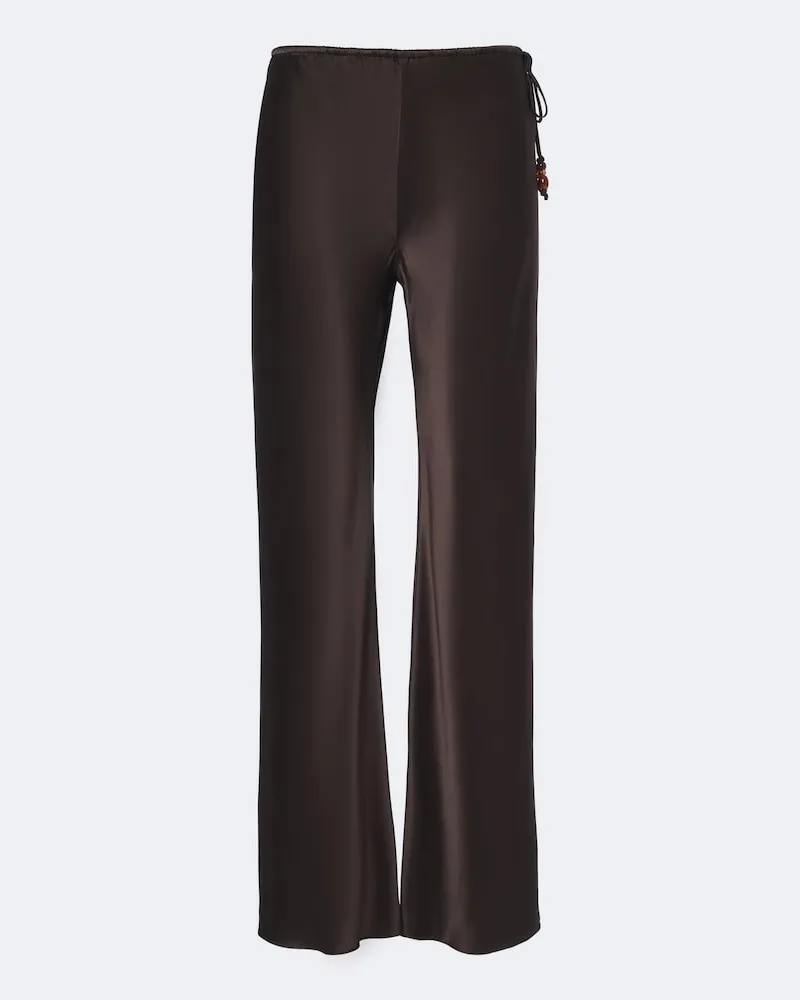 SIR Weite Hose Gabriete aus Seide Braun