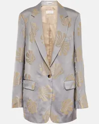 Dries van Noten Bedruckter Blazer aus Jacquard Blau