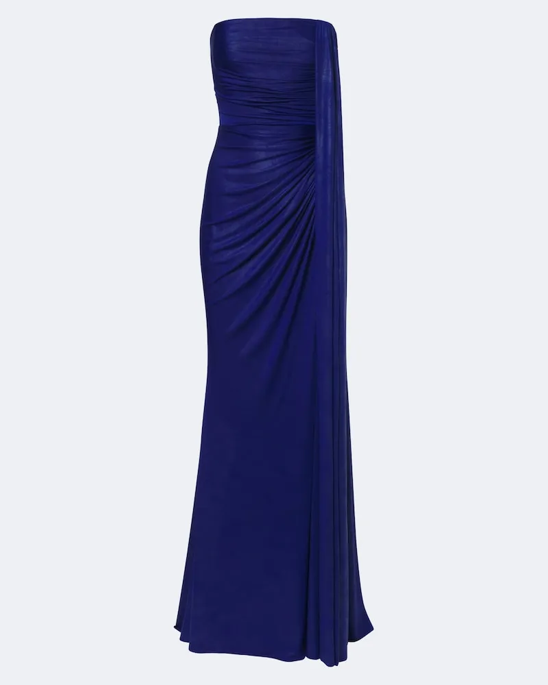 Elie Saab Beschichtete Bustier-Robe aus Jersey Blau