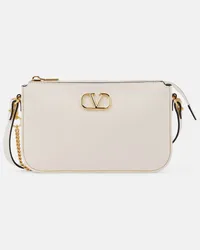 Valentino Garavani Clutch VLogo Signature aus Leder Weiss