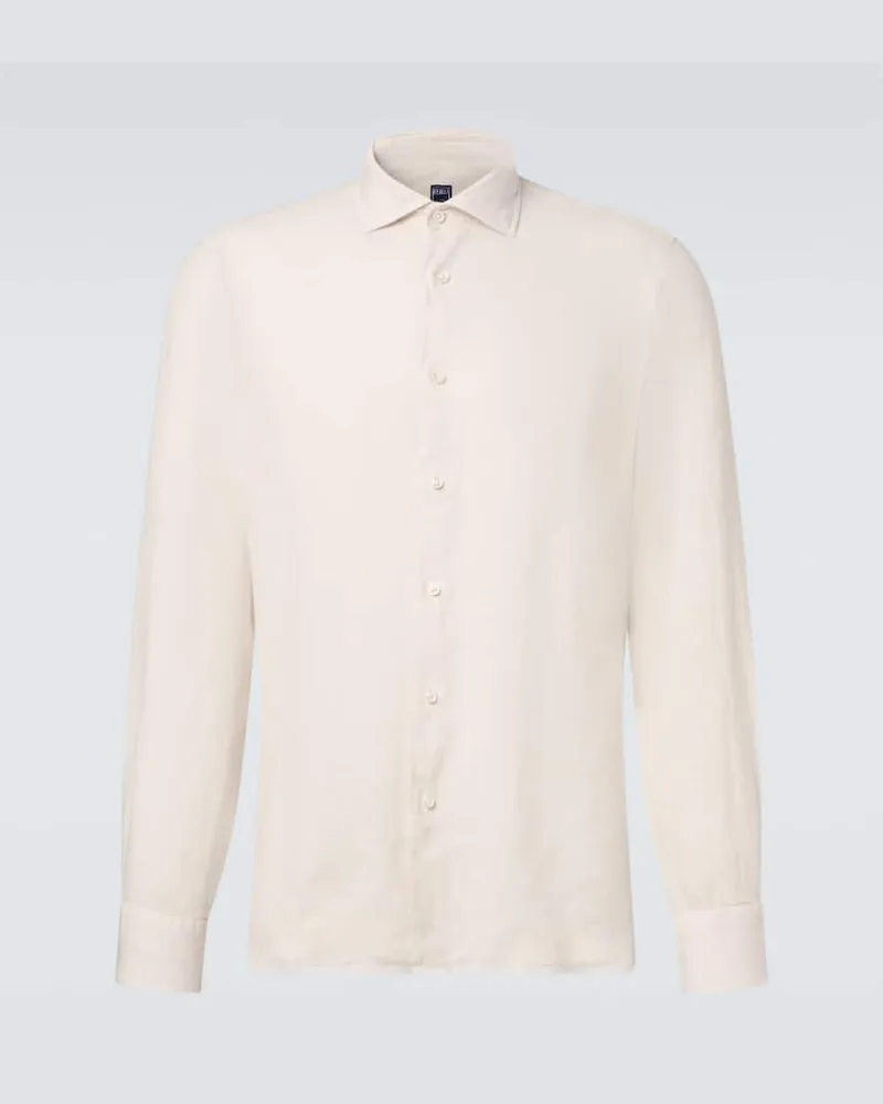 Fedeli Hemd Nick aus Leinen Weiß