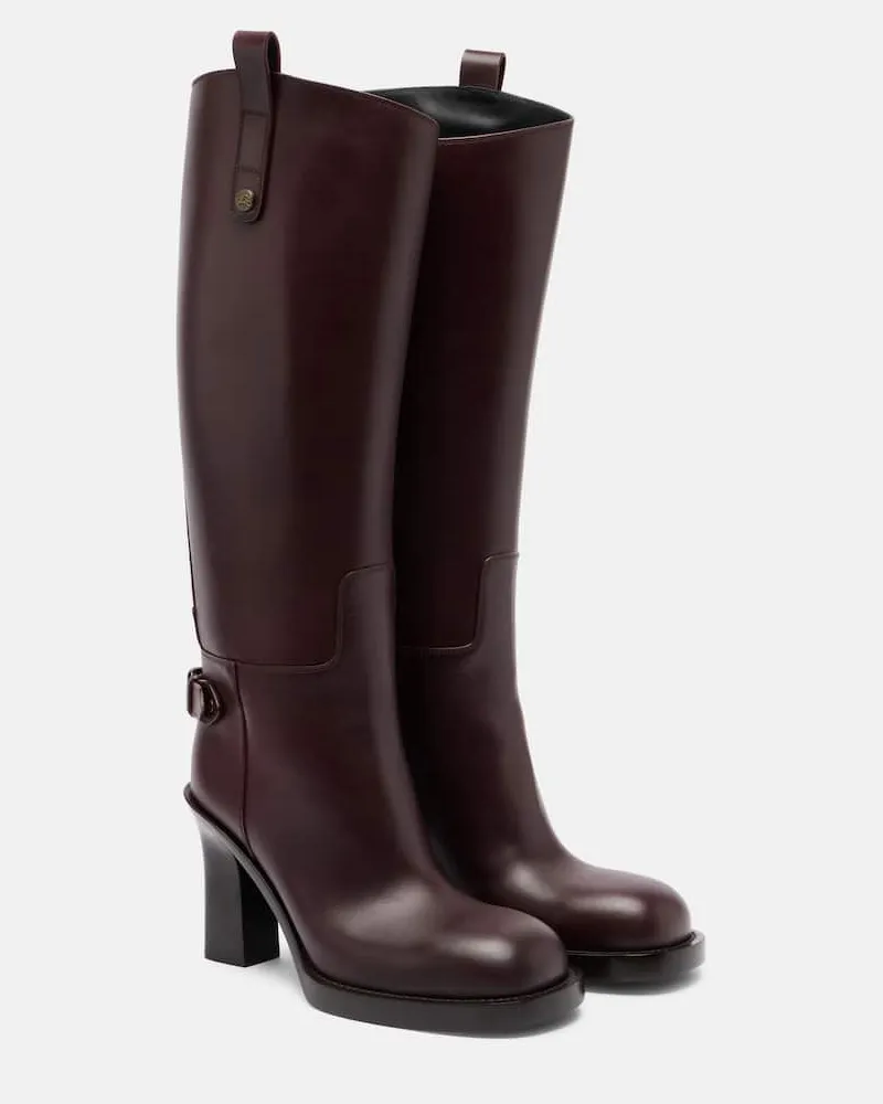 Burberry Stiefel Cavalier 85 aus Leder Burgund