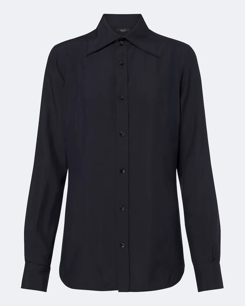 Gucci Hemd aus Seidenpopeline Blau