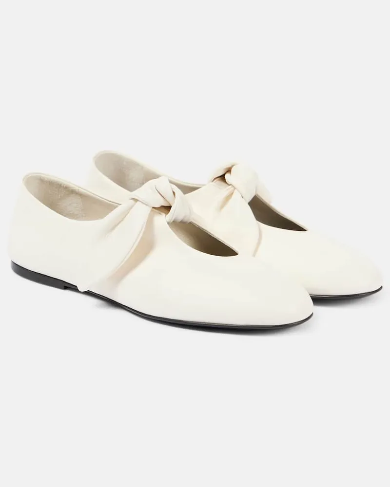 Co Ballerinas aus Leder Weiß