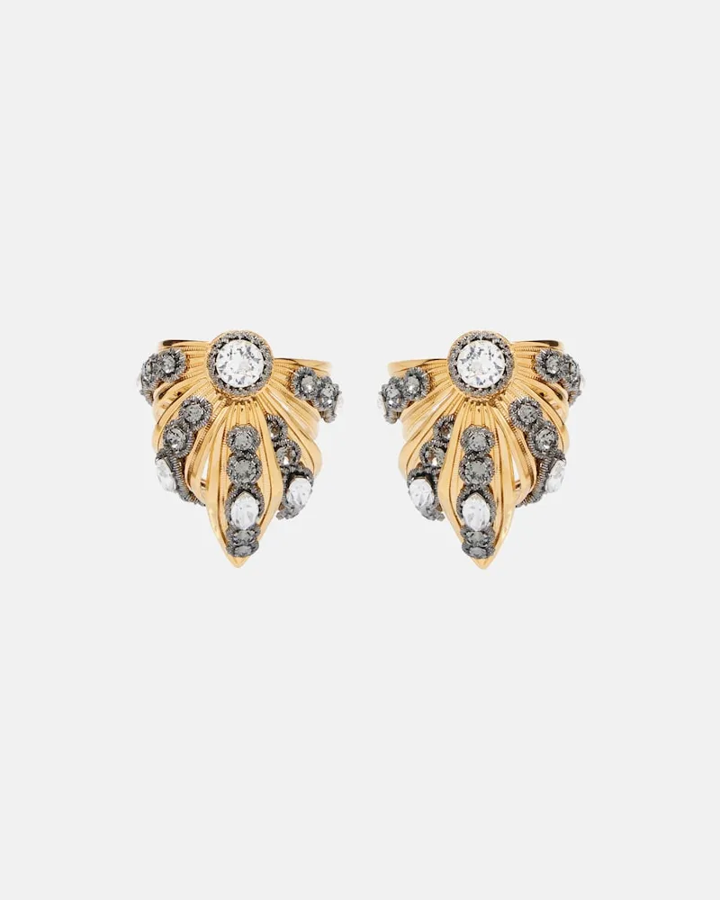 Balenciaga Ohrringe Bloom mit Kristallen Gold