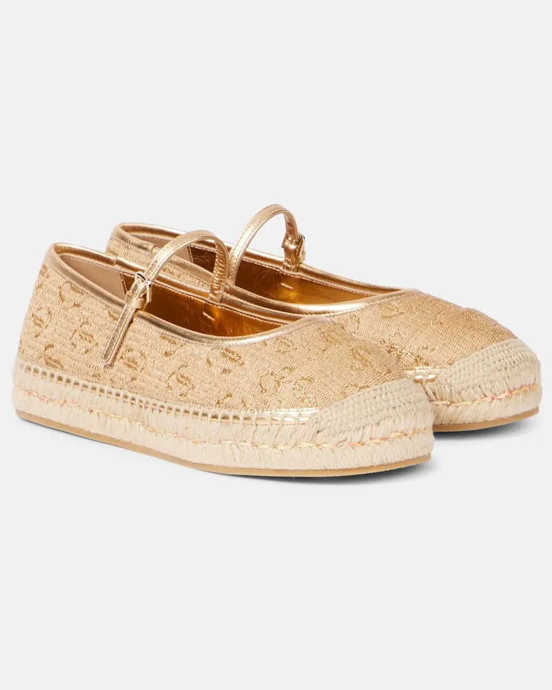 Jimmy Choo Espadrilles Aciel mit Leder Gold