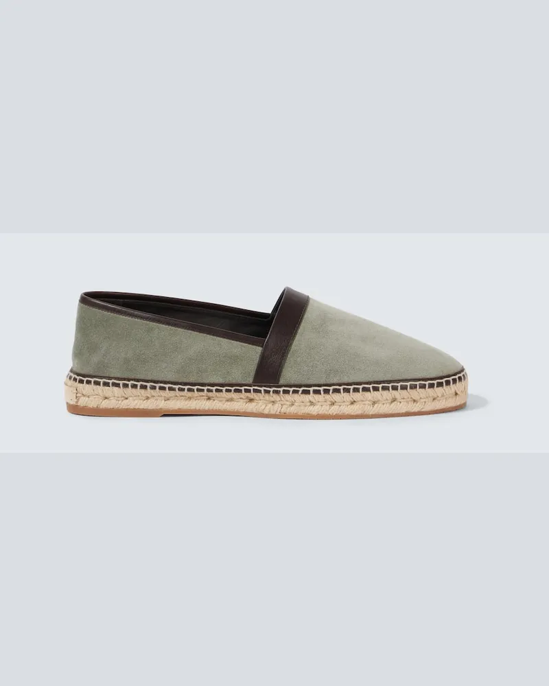 Manolo Blahnik Espadrilles Nerano aus Veloursleder Grün