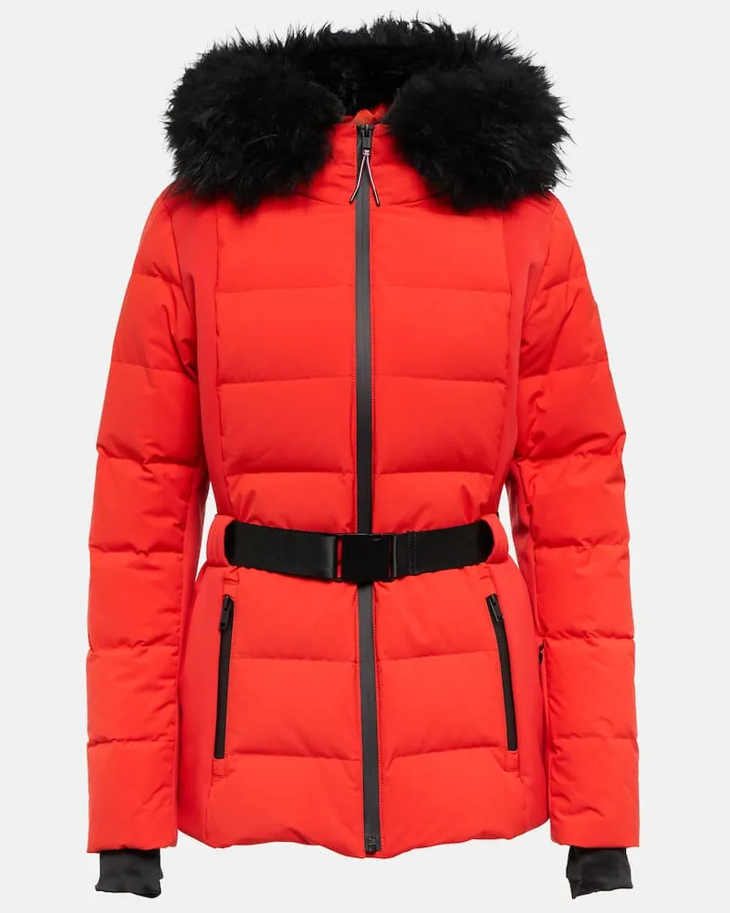 Yves Salomon Skijacke mit Shearling Rot