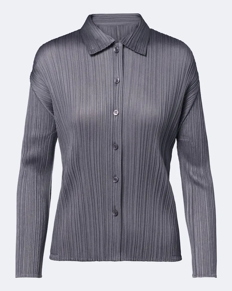 Issey Miyake Hemd Basics Grau