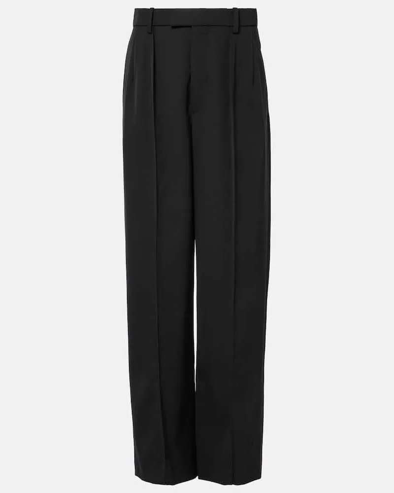 WARDROBE.NYC X RHW Schmale Hose Web aus Wolle Schwarz