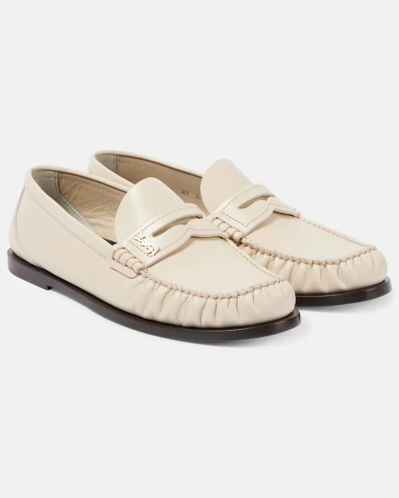 Saint Laurent Loafers Laurent aus Leder Weiß