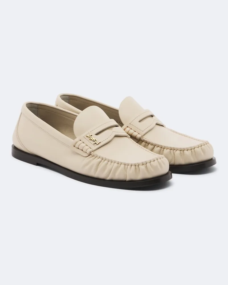 Saint Laurent Loafers Laurent aus Leder Weiß