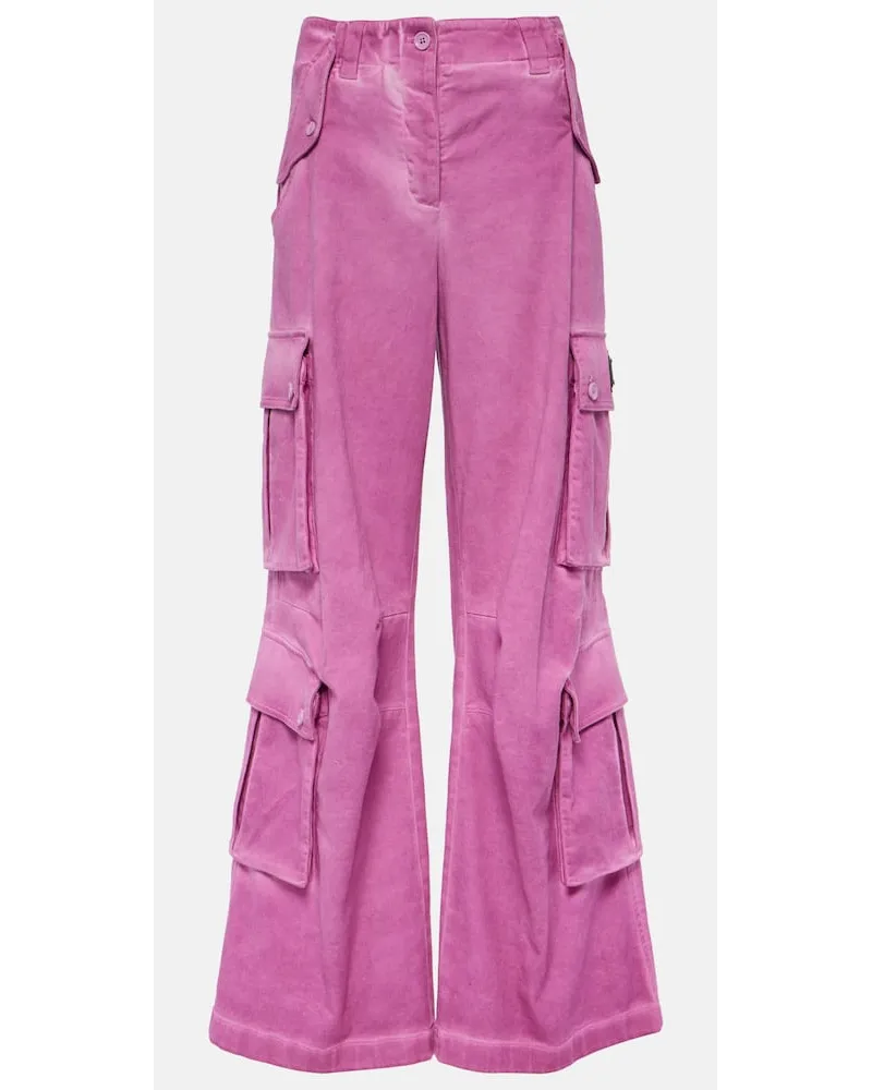 Dolce & Gabbana Weite Cargohose aus Baumwolle Pink