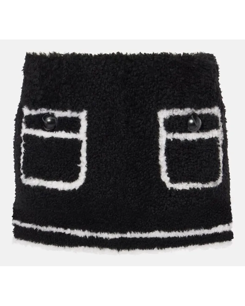 BLANCHA Minirock aus Shearling Schwarz