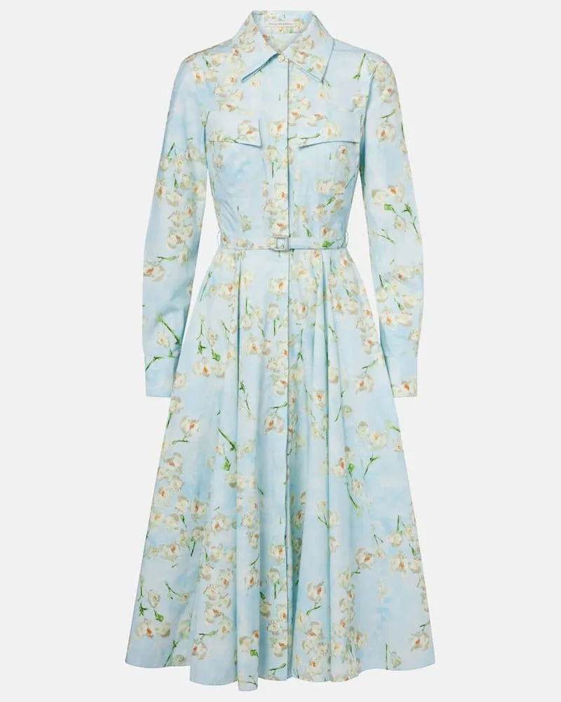 EMILIA WICKSTEAD Hemdblusenkleid aus Baumwollpopeline Blau