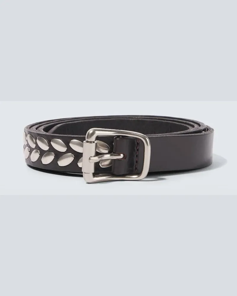 Christophe Lemaire Gürtel Almond Stud aus Leder Braun