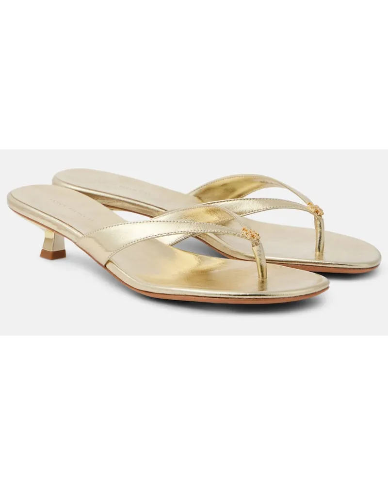 Tory Burch Sandalen aus Metallic-Leder Gold