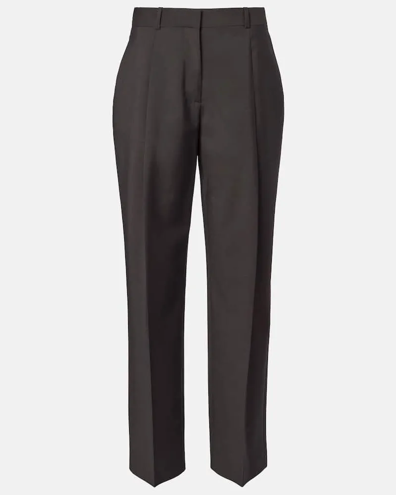 The Row High-Rise-Hose Mikkela aus Wolle und Mohair Braun