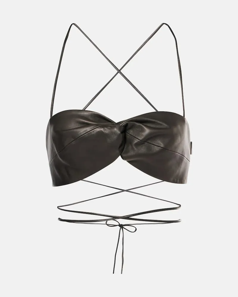 The Sei Bralette aus Leder Schwarz