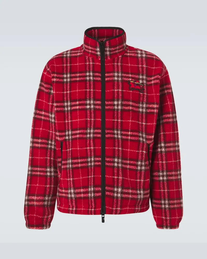 Burberry Jacke Burberry Check aus einem Wollgemisch Rot