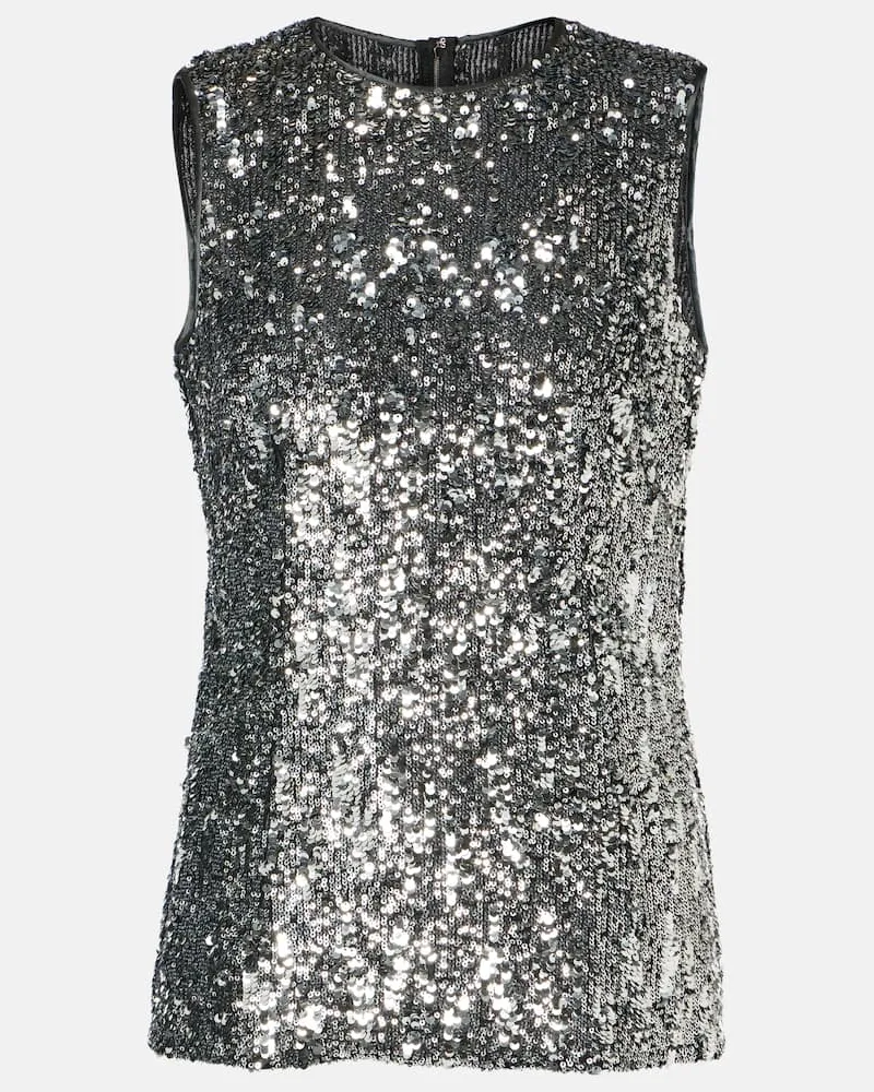 Dolce & Gabbana Top mit Pailletten Silber