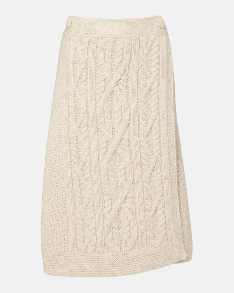 Moncler Midirock aus einem Wollgemisch Weiß