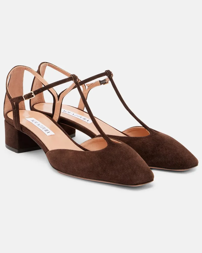 Aquazzura Pumps Sorbonne 35 aus Veloursleder Braun