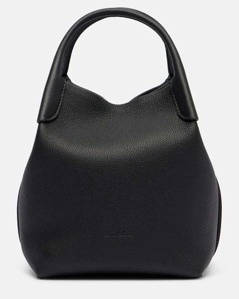 Loro Piana Bucket Bag Bale Small aus Leder Schwarz
