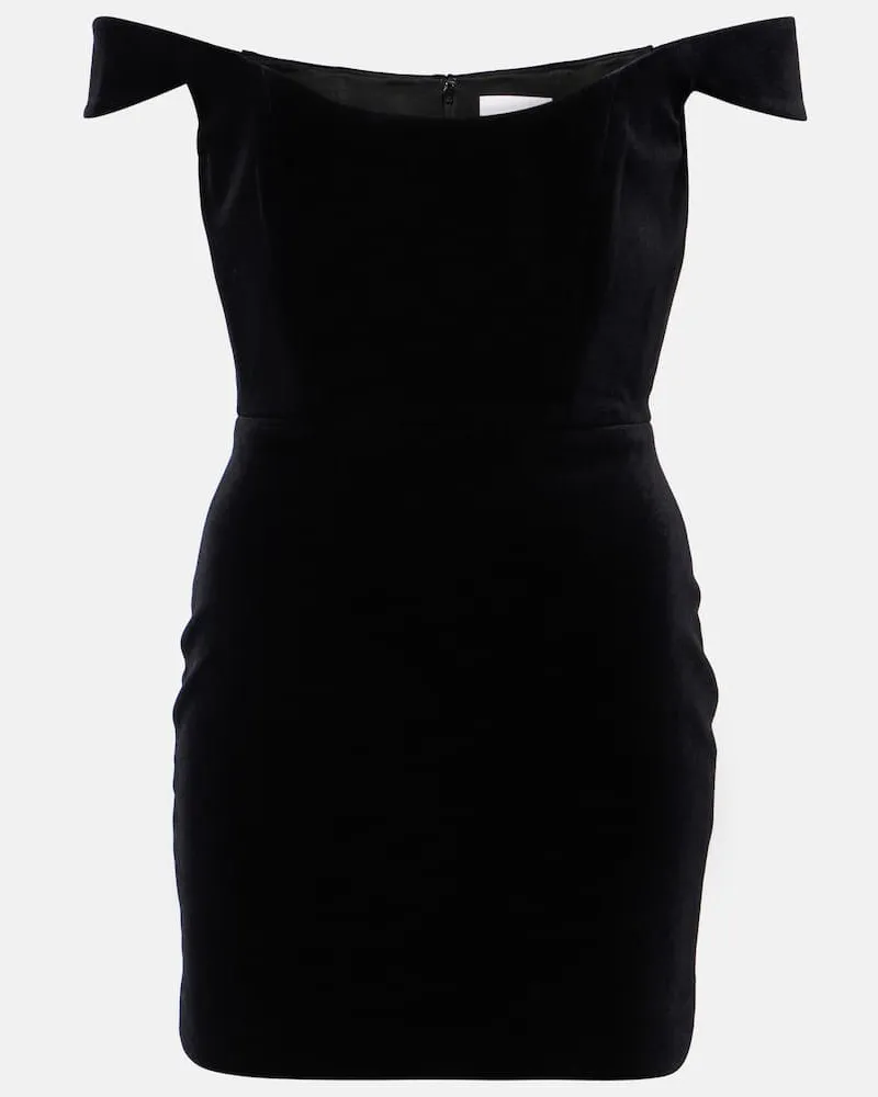 Alex Perry Off-Shoulder-Kleid aus Samt Schwarz