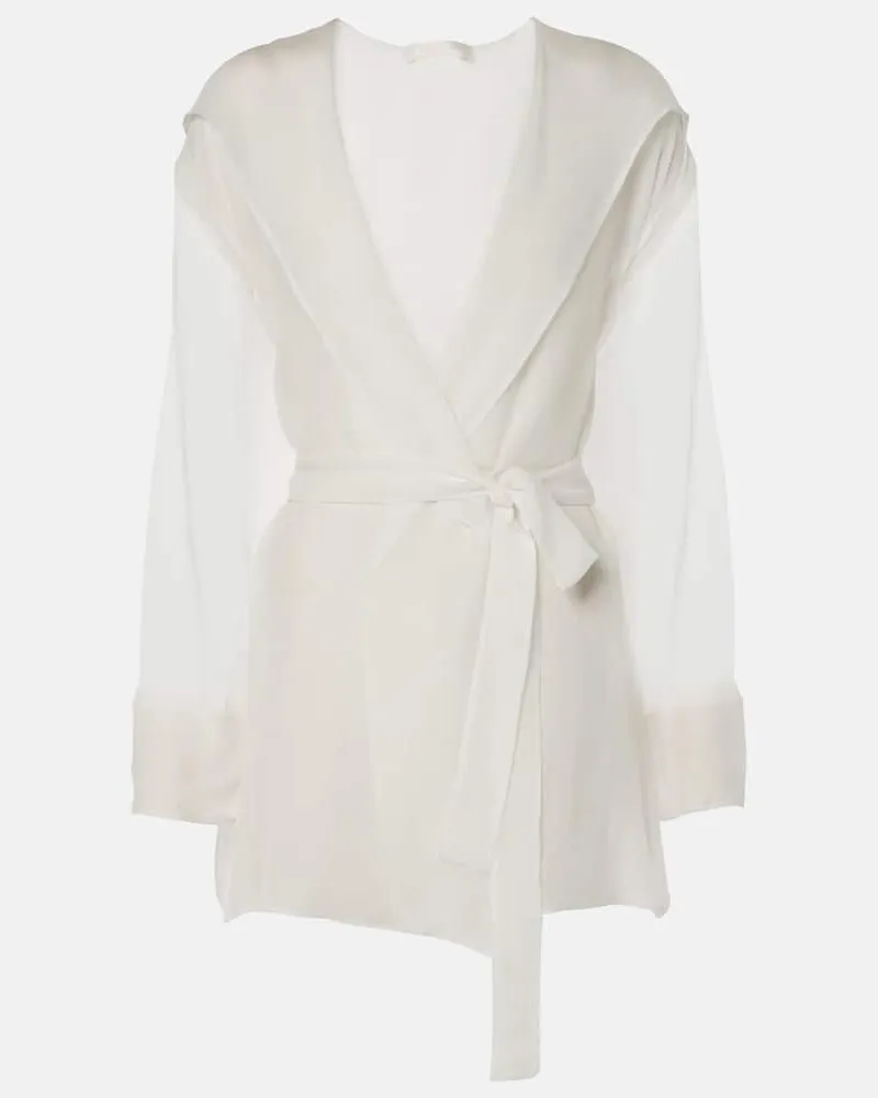 Max Mara Jacke aus Seidenchiffon Weiß