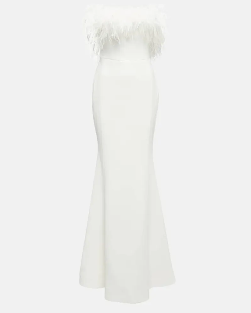 Rebecca Vallance Bridal Robe Grace mit Federn Weiß