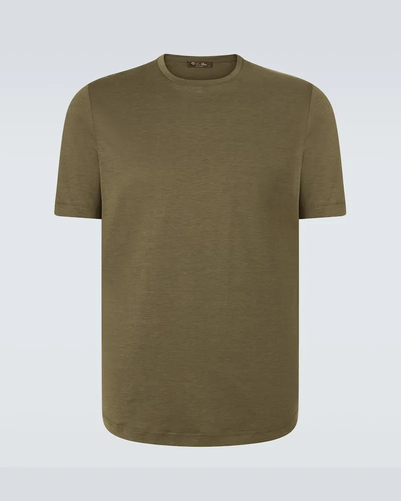 Loro Piana T-Shirt Levo aus Seide und Baumwolle Grün