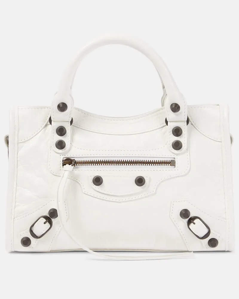 Balenciaga Schultertasche Le City Mini aus Leder Weiss