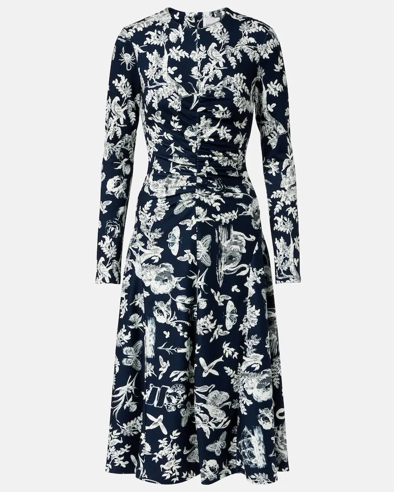 Erdem Bedrucktes Midikleid Blau