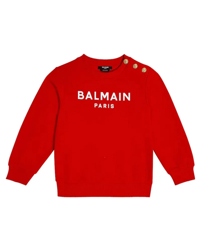 Balmain Sweatshirt aus Baumwolle Rot