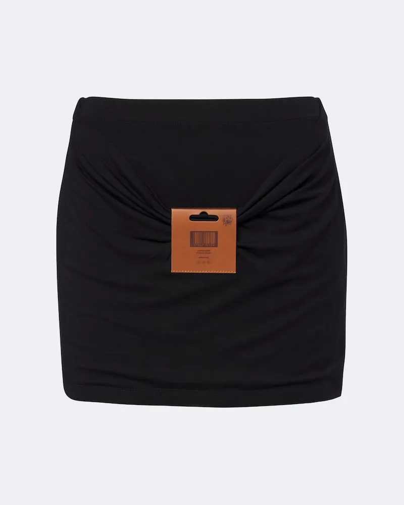Jean Paul Gaultier Minirock aus Jersey mit Leder Schwarz