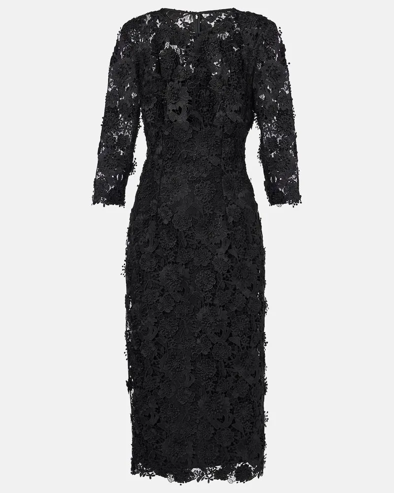 Carolina Herrera New York Midikleid aus Spitze Schwarz