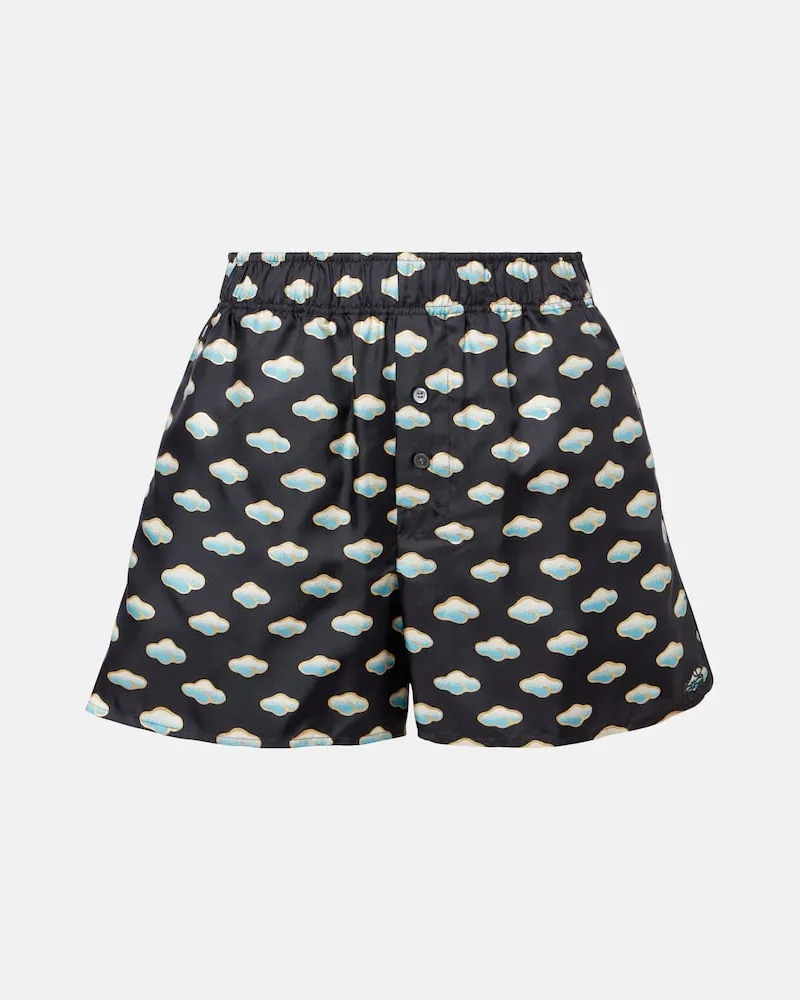 Loewe Shorts Clouds aus Seiden-Twill Blau