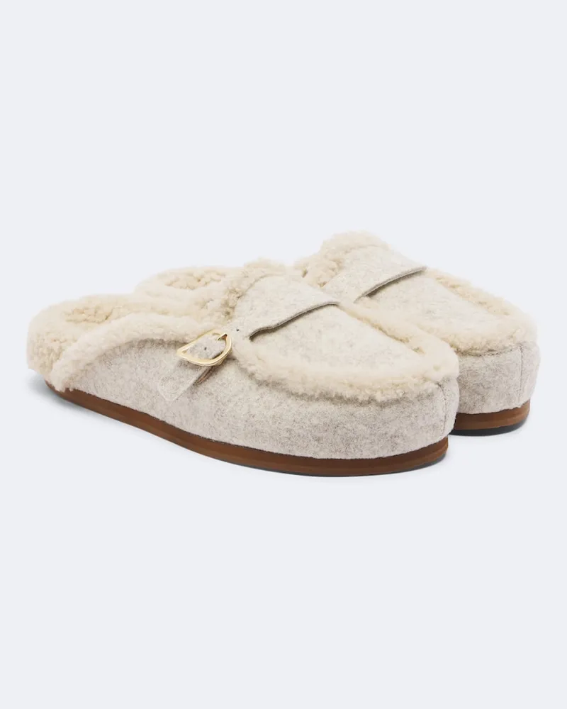 Ancient Greek Sandals Slippers Vasilitsa mit Shearling Beige