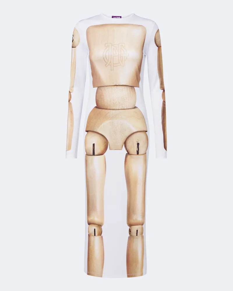 Jean Paul Gaultier Trompe l’œil Midikleid aus Jersey Multicolor