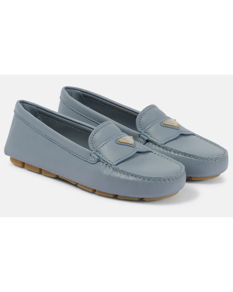 Prada Mokassins aus Leder Blau