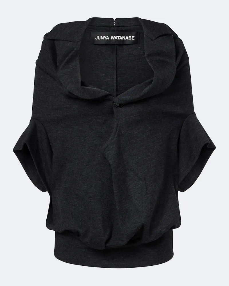 Junya Watanabe Top aus Wolle Grau
