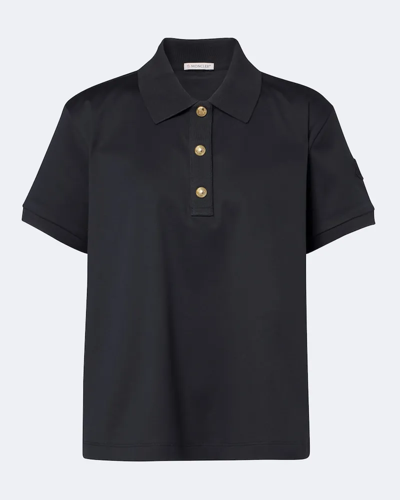 Moncler Poloshirt aus Baumwoll-Jersey Schwarz