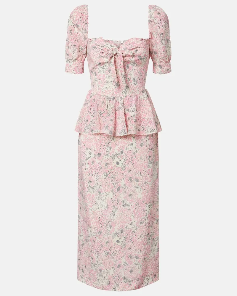 Alessandra Rich Midikleid aus Seide Rosa
