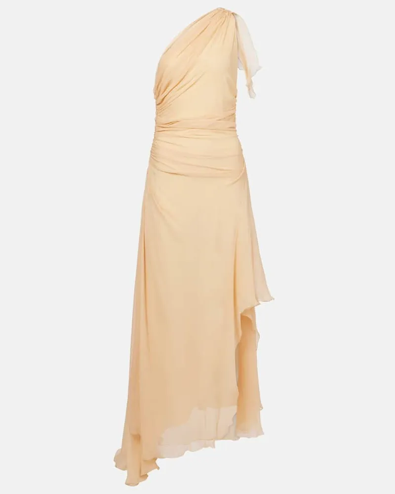 Victoria Beckham One-Shoulder-Maxikleid aus Seide Beige