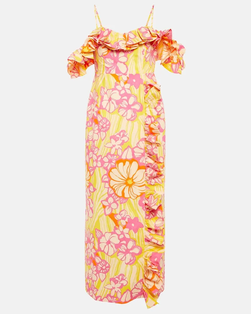 ALEMAIS Alémais Midikleid Fenella aus Baumwolle Multicolor